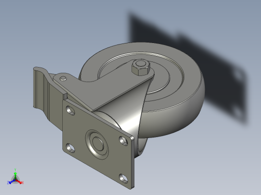 5寸带刹车万向轮