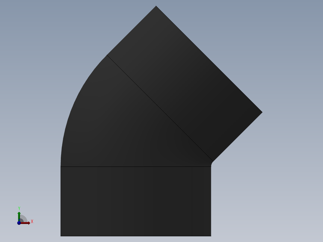 ELBOW_DN100_PN10_U-PVC前视图