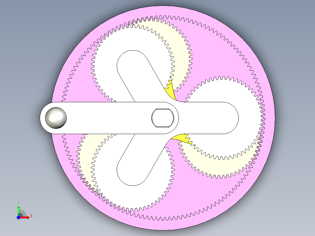 3D打印用行星齿轮传动装置前视图