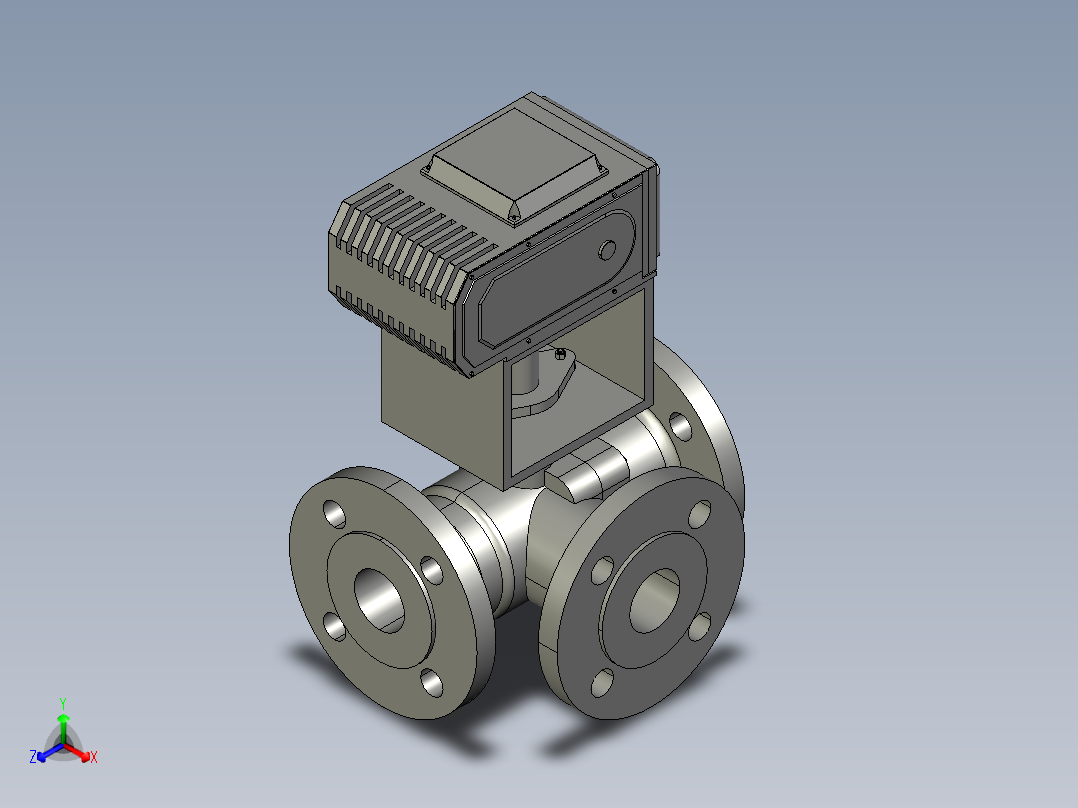 电动三通阀-DN40主视图