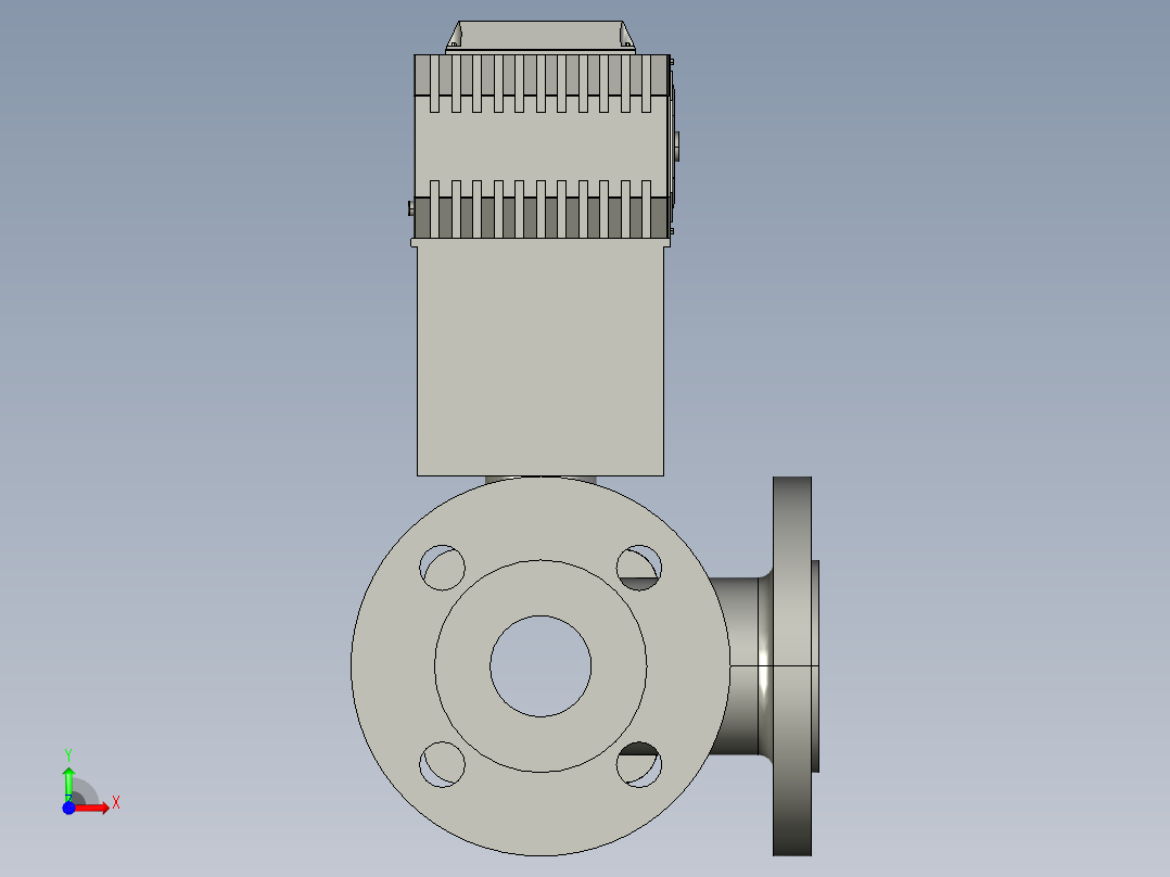 电动三通阀-DN40前视图