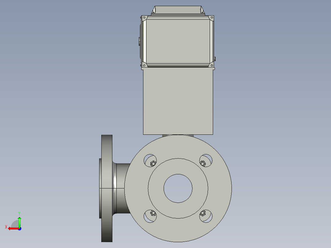 电动三通阀-DN40后视图