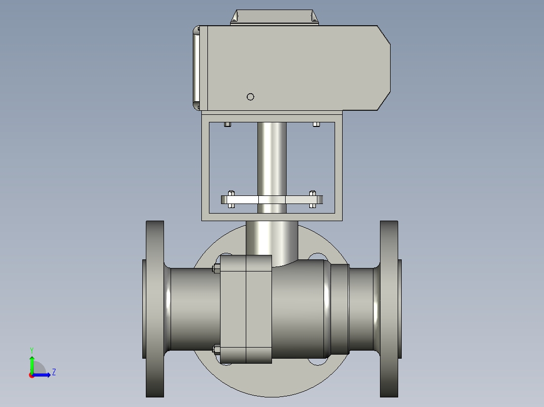 电动三通阀-DN40左视图