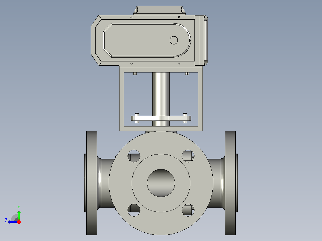 电动三通阀-DN40右视图
