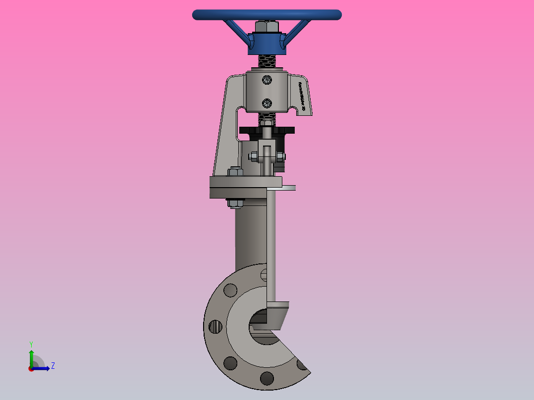 阀门（切掉）左视图