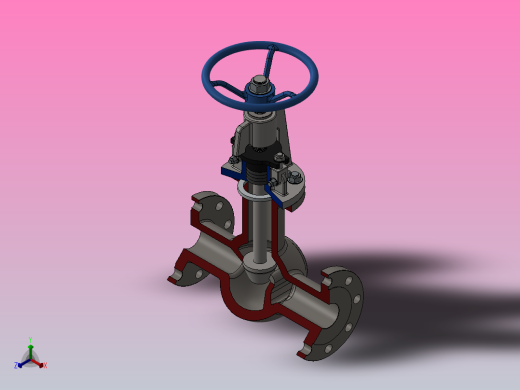阀门（切掉）正等轴测缩略图
