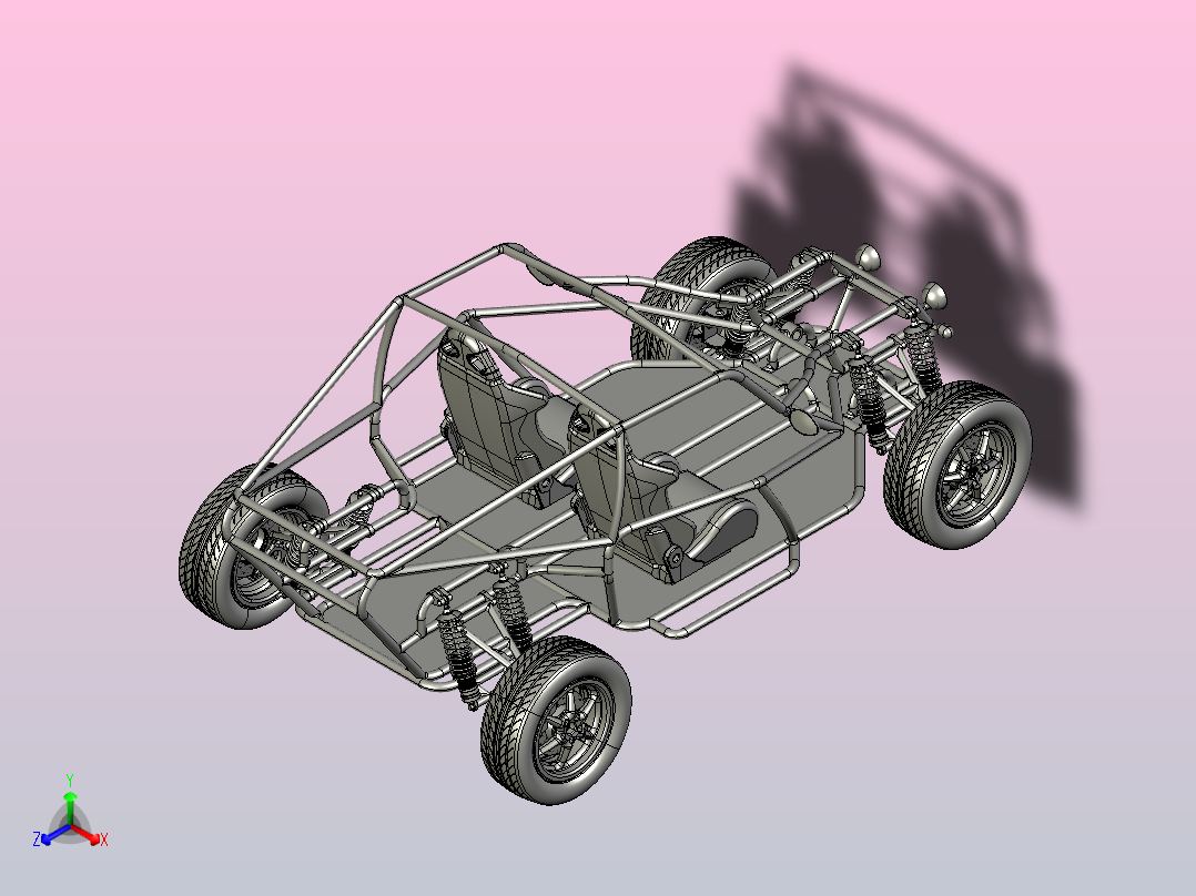 越野车框架设计主视图