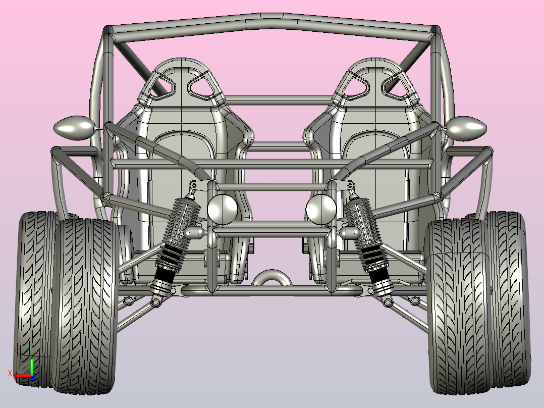 越野车框架设计后视图