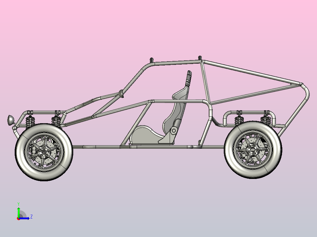 越野车框架设计左视图