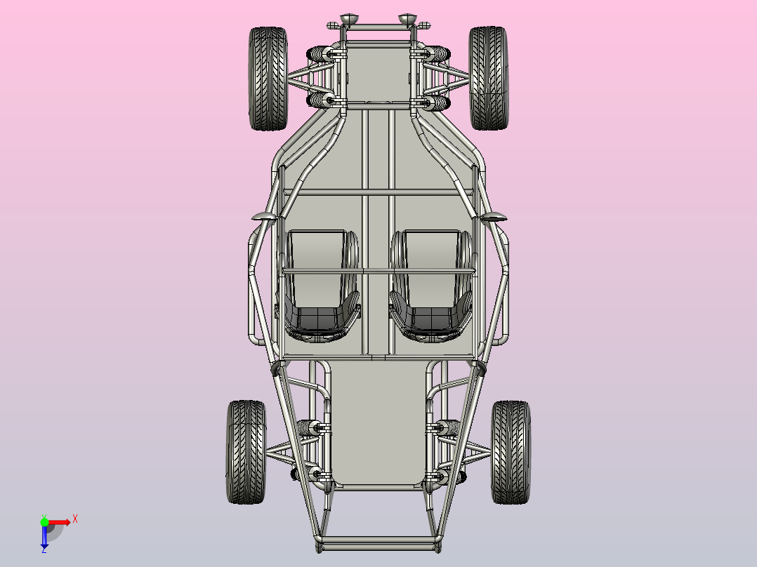 越野车框架设计俯视图