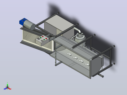 自动蔬菜清洗机vegetable-washer-flume-washer-1-模型格式为 stp