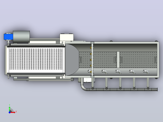 自动蔬菜清洗机vegetable-washer-flume-washer-1-模型格式为 stp前视缩略图