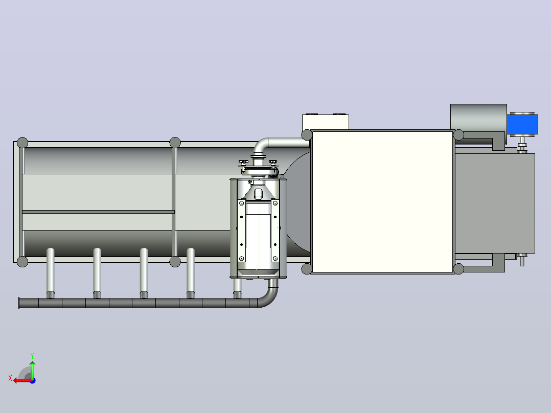 自动蔬菜清洗机vegetable-washer-flume-washer-1-模型格式为 stp后视图
