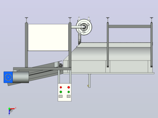 自动蔬菜清洗机vegetable-washer-flume-washer-1-模型格式为 stp俯视缩略图