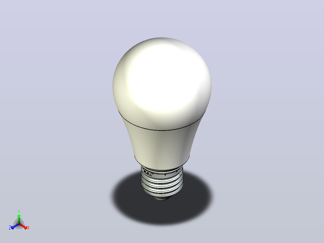 LED灯泡E27主视图