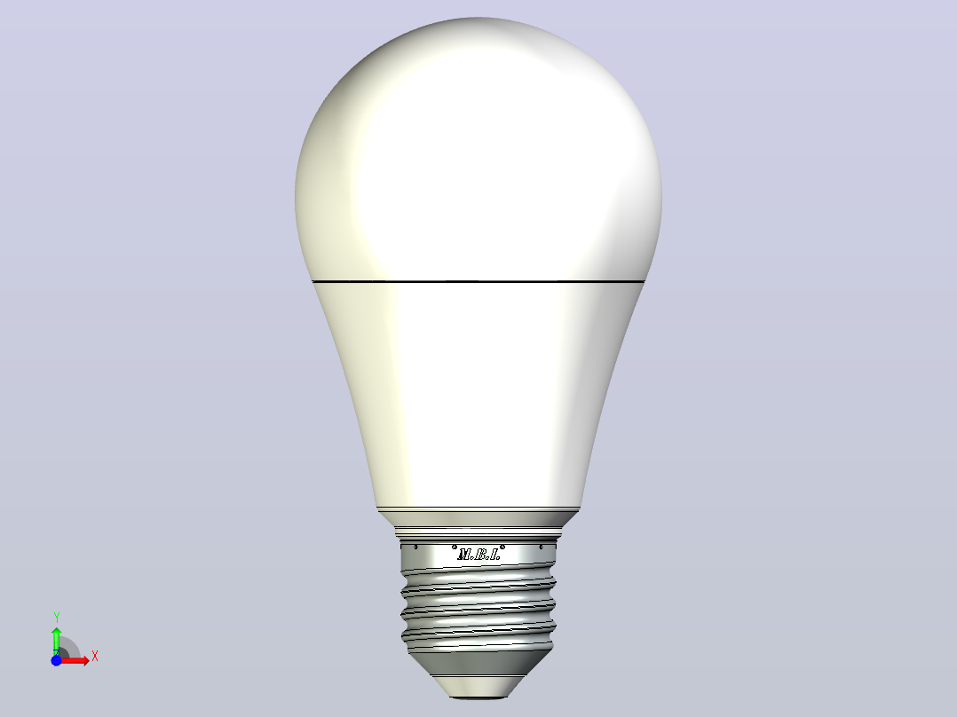 LED灯泡E27前视图