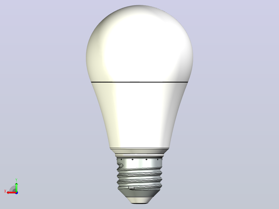 LED灯泡E27后视图