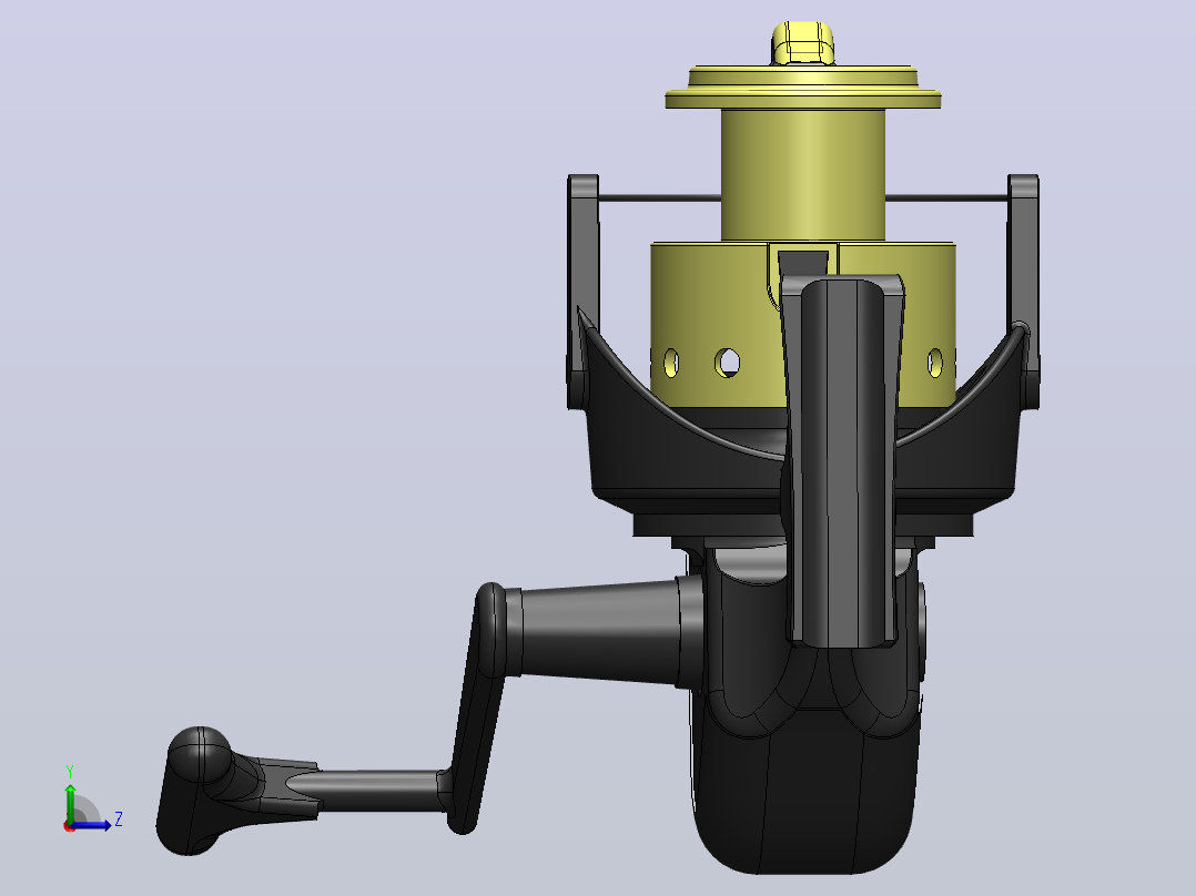solidworks钓鱼绕线轮左视图