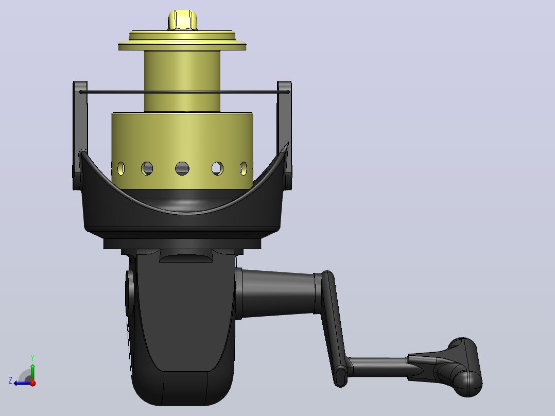 solidworks钓鱼绕线轮右视图