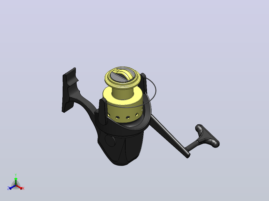 solidworks钓鱼绕线轮正等轴测图