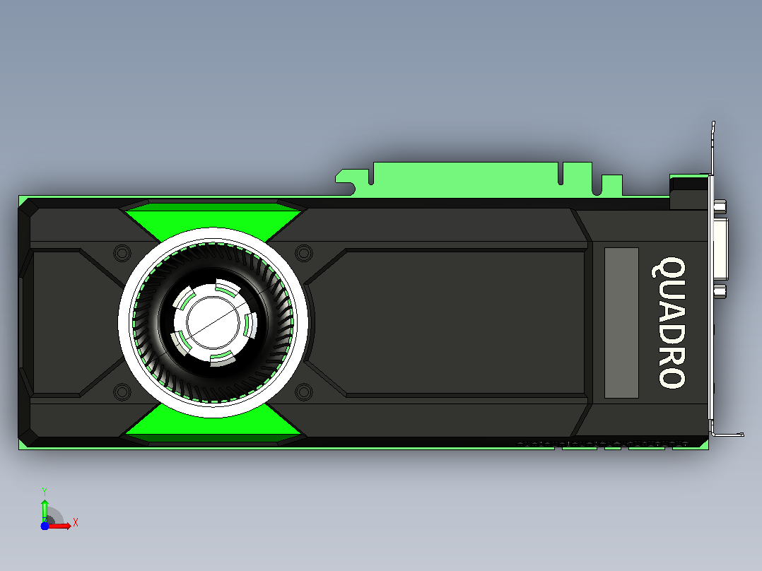 Quadro P5000显卡前视图