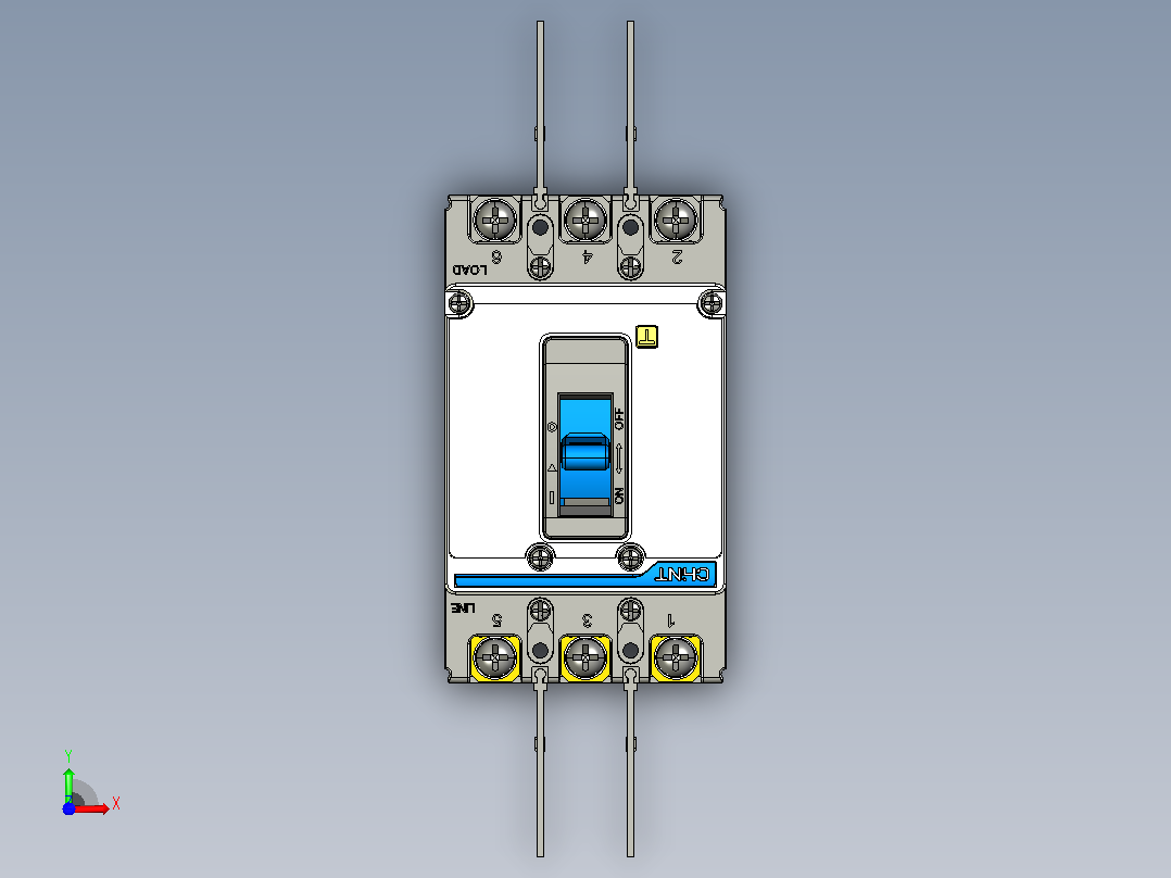 NXM-63S 3P塑料外壳式断路器三维模型202209前视图