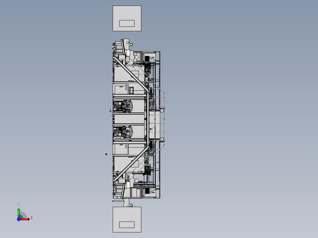自动化曲轴箱下体生产线前视图
