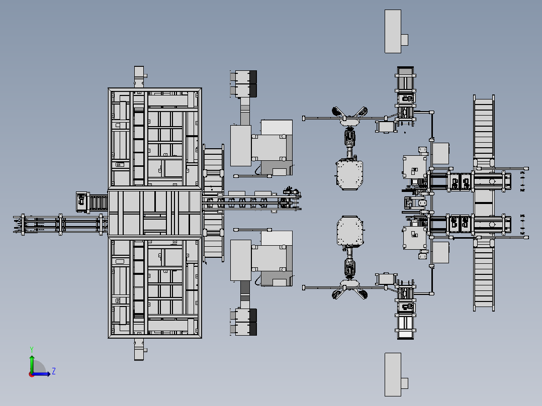 自动化曲轴箱下体生产线左视图