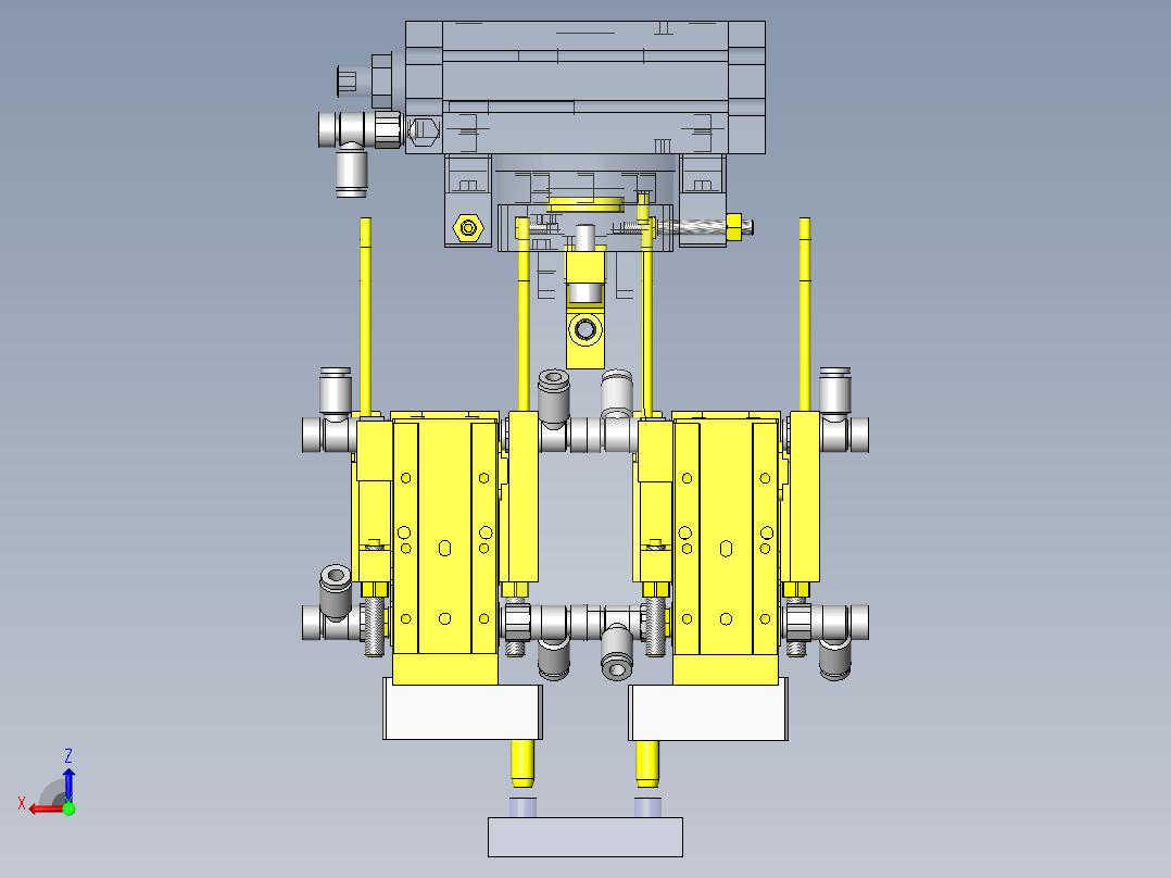 多个零件压入头后视图