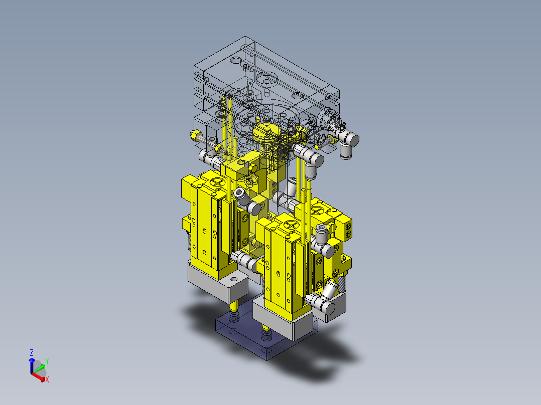 多个零件压入头正等轴测图