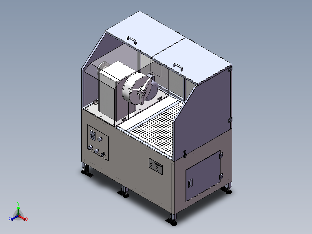 南方航空抛光机 sw14可编辑正等轴测图