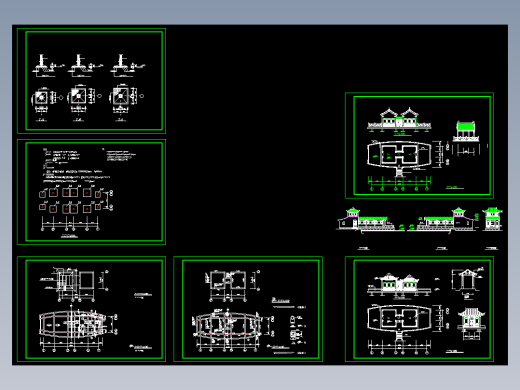古建小品石舫建筑及结构设计cad图纸图纸