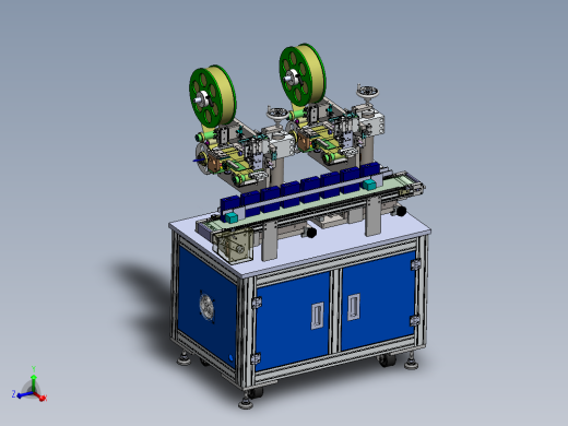 双头贴标机 3D图 机械设计自动化非标素材3D模型资料
