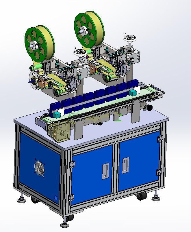 双头贴标机 3D图 机械设计自动化非标素材3D模型资料