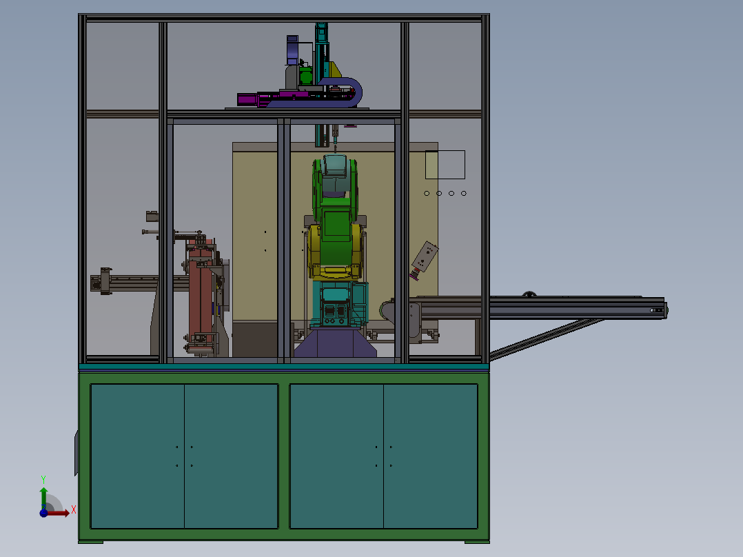 机器人检测专机 视觉检测专机3D图纸前视图