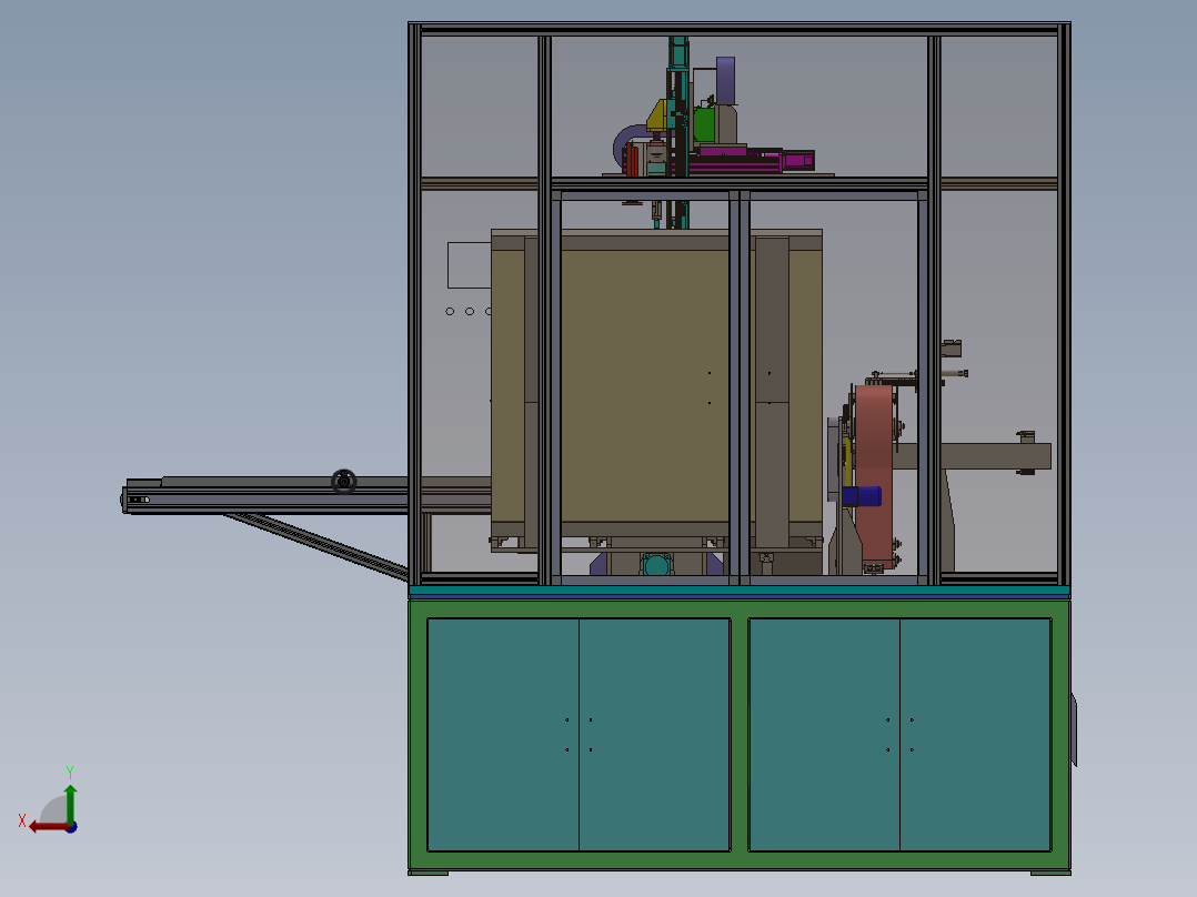 机器人检测专机 视觉检测专机3D图纸后视图