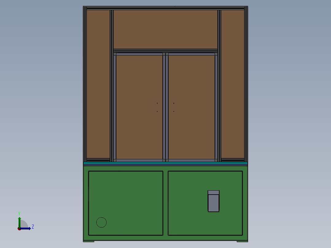 机器人检测专机 视觉检测专机3D图纸左视图