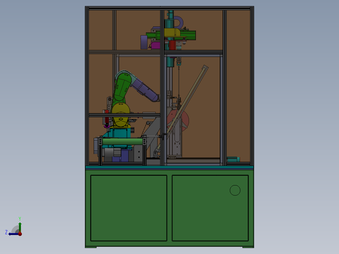 机器人检测专机 视觉检测专机3D图纸右视图