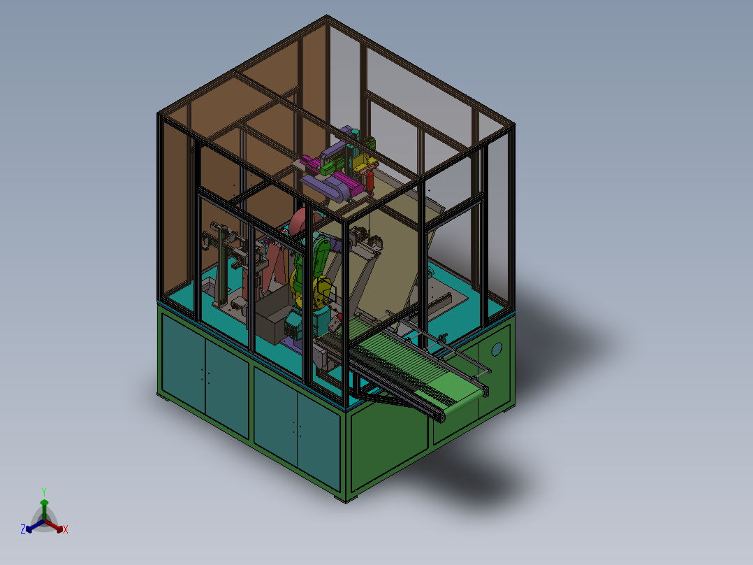 机器人检测专机 视觉检测专机3D图纸正等轴测图
