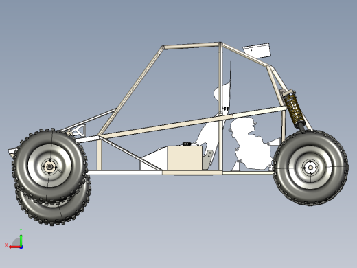 Baja Kart Cross卡丁车(未完成)3D模型图纸 STEP格式后视缩略图