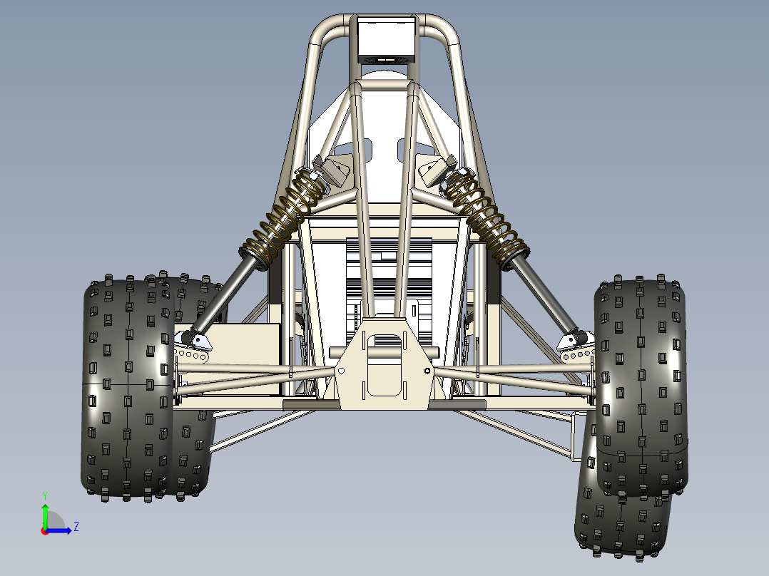 Baja Kart Cross卡丁车(未完成)3D模型图纸 STEP格式左视图