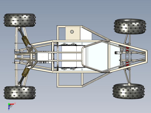 Baja Kart Cross卡丁车(未完成)3D模型图纸 STEP格式俯视缩略图