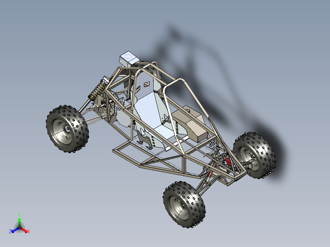 Baja Kart Cross卡丁车(未完成)3D模型图纸 STEP格式正等轴测图