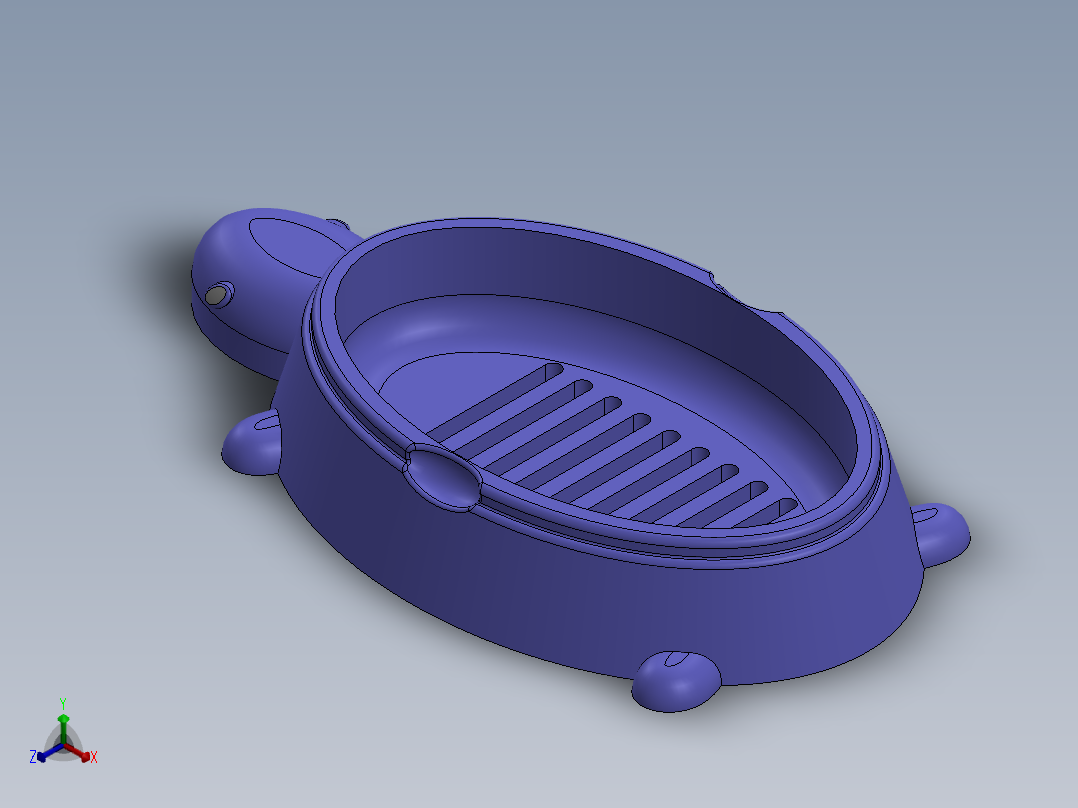 乌龟款肥皂盒正等轴测图