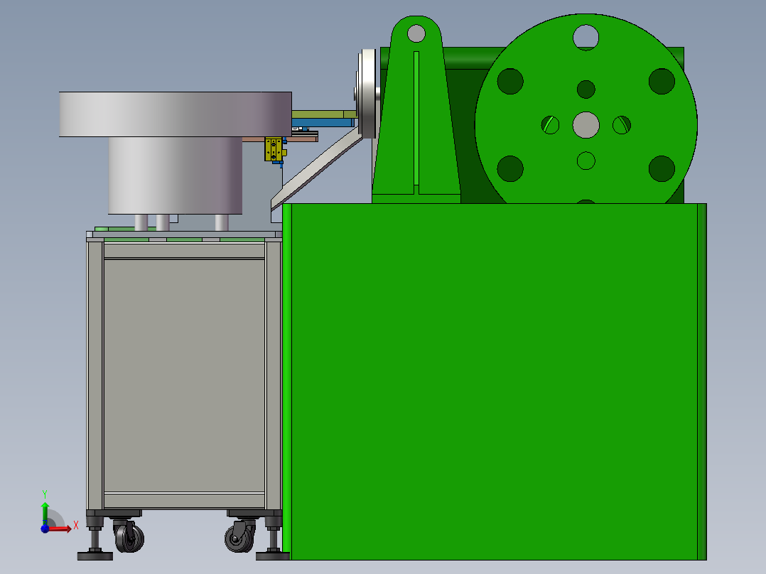 自动上料给滚牙机前视图