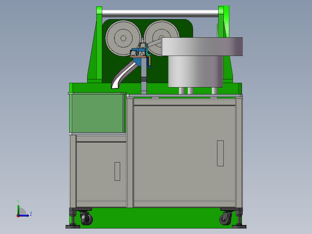 自动上料给滚牙机左视图