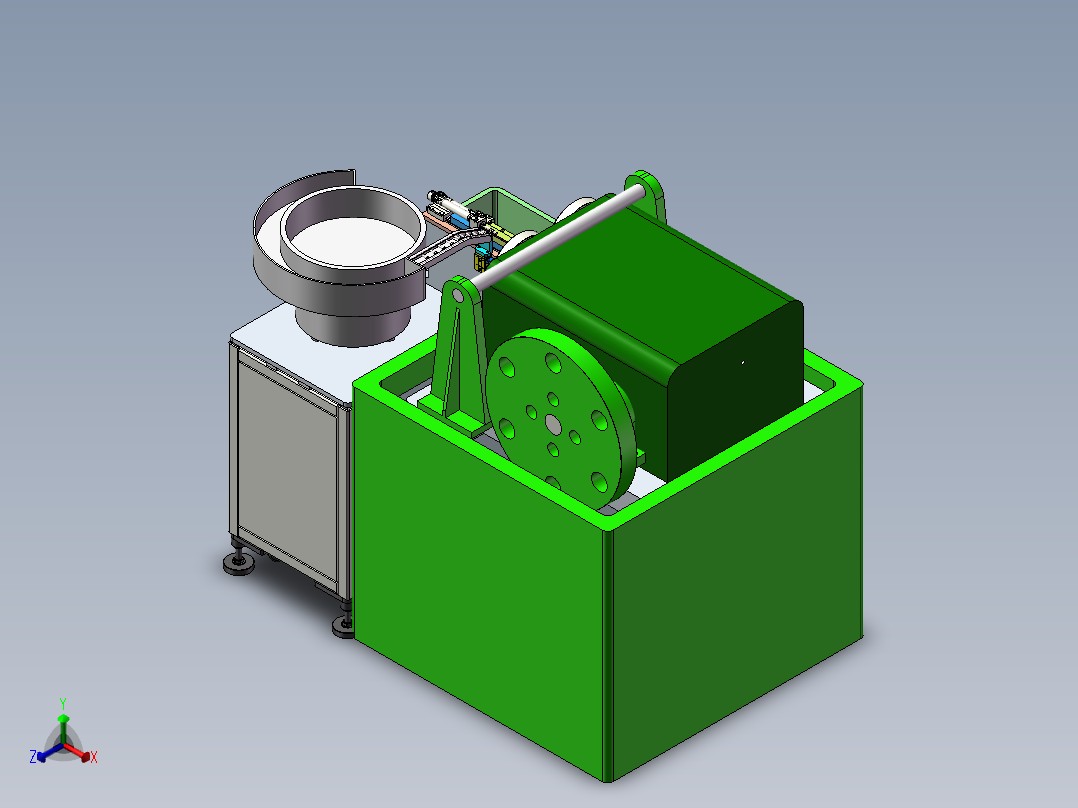 自动上料给滚牙机正等轴测图