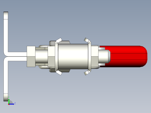 水平式夾鉗SSP(M)-3D多系列多零件图纸模型左视缩略图