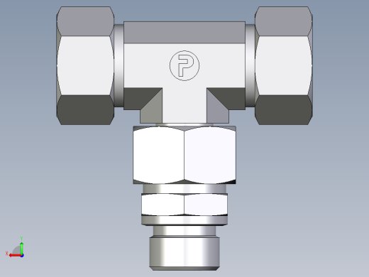 卡套式工业通用硬管接头EO_Assembled_adjustable_standpipe_branch_tee_EVT18LM71后视缩略图