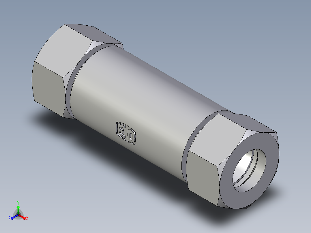 卡套式工业通用硬管接头EO_Weld_bulkhead_fitting_ESV18ZL主视图